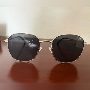 Quay Australia Gold Frame Sunglasses with Black Lenses